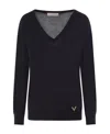 Valentino Cashmere-silk Blend Jumper In Black