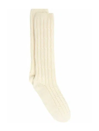 Pre-owned Valentino Cashmere Socks W/ Tags In White