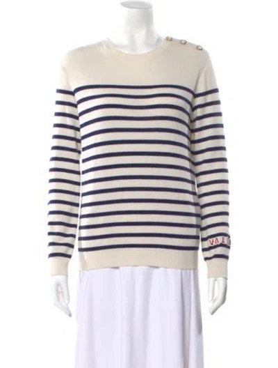 Pre-owned Valentino Cashmere Striped Sweater W/ Tags In Neutral