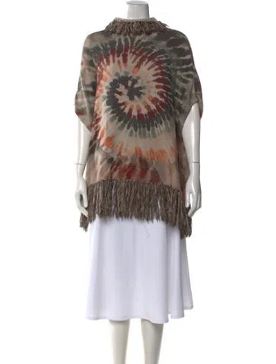 Pre-owned Valentino Cashmere Tie-dye Print Sweater In Neutrals