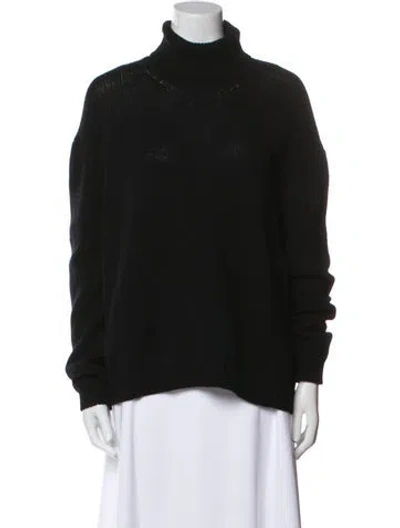 Pre-owned Valentino Cashmere Turtleneck Sweater In Black