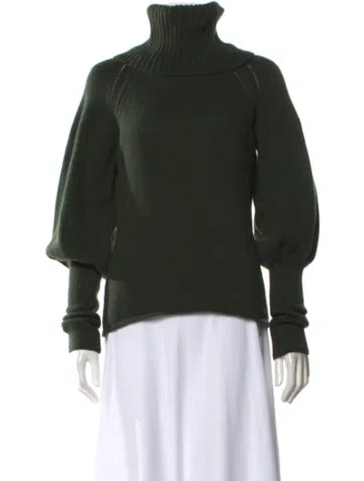 Pre-owned Valentino Cashmere Turtleneck Sweater In Green
