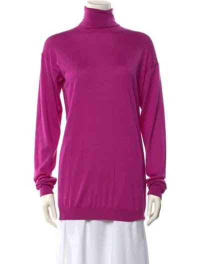 Pre-owned Valentino Cashmere Turtleneck Sweater In Purple