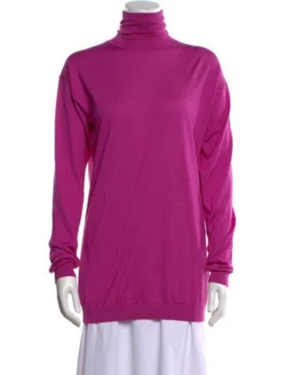 Pre-owned Valentino Cashmere Turtleneck Sweater In Purple