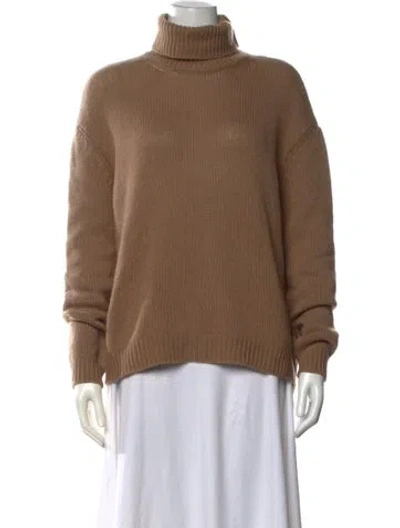 Pre-owned Valentino Cashmere Turtleneck Sweater W/ Tags In Brown