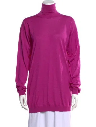 Pre-owned Valentino Cashmere Turtleneck Sweater W/ Tags In Pink