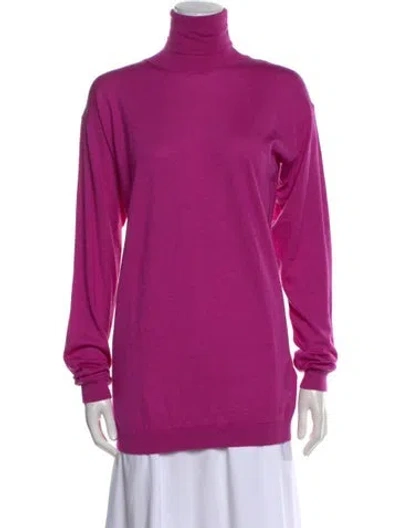 Pre-owned Valentino Cashmere Turtleneck Sweater W/ Tags In Purple