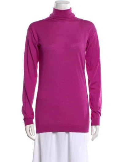 Pre-owned Valentino Cashmere Turtleneck Sweater W/ Tags In Purple