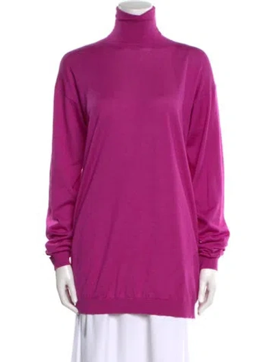 Pre-owned Valentino Cashmere Turtleneck Sweater W/ Tags In Purple