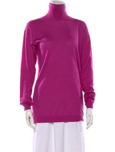 Pre-owned Valentino Cashmere Turtleneck Sweater W/ Tags In Purple