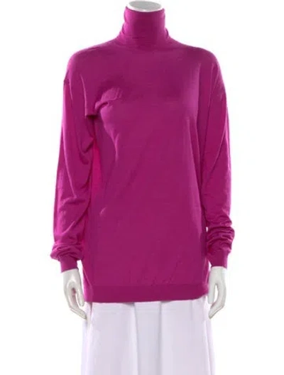 Pre-owned Valentino Cashmere Turtleneck Sweater W/ Tags In Purple