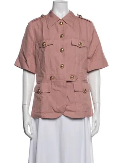 Pre-owned Valentino Cashmere Utility Jacket W/ Tags In Pink