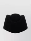 Valentino Casual Merino Wool Hat With Curved Shape In Black