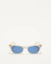 Valentino Cat-eye Acetate Frame Woman Ivory/blue 51 In Ivory/blue