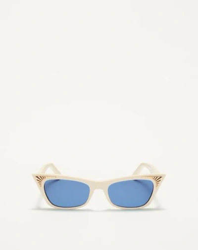 Valentino Garavani Valentino Cat-eye Acetate Frame Woman Ivory/blue 51