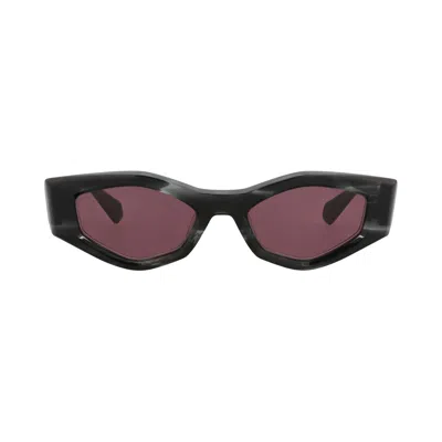 Pre-owned Valentino Cat Eye Frame Acetate Sunglasses 'black/bordeaux' | Men's Size Onesize