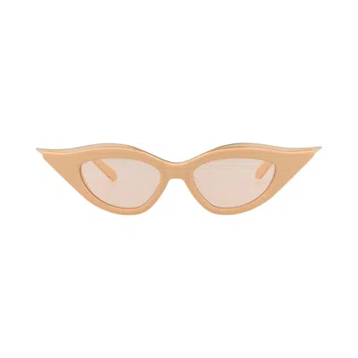 Pre-owned Valentino Cat Eye Frame Acetate/titanium Sunglasses 'beige/nude' | Cream | Women's Size Onesize In White