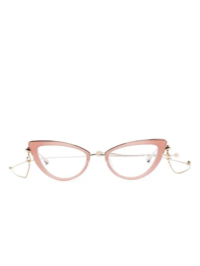 Valentino Garavani Cat-eye Glasses In Gold