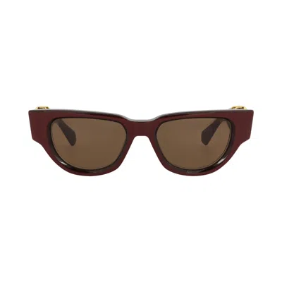 Pre-owned Valentino Cat Eye-frame Acetate Sunglasses 'bordeaux/brown' | Women's Size Onesize