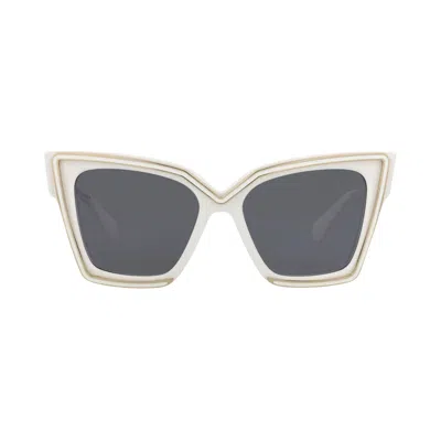 Pre-owned Valentino Cat Eye-frame Acetate Sunglasses 'white/grey' | Women's Size Onesize