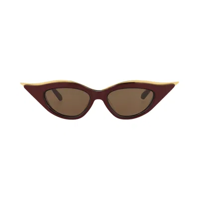 Pre-owned Valentino Cat Eye-frame Acetate/titanium Sunglasses 'bordeaux/brown' | Women's Size Onesize