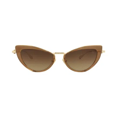 Pre-owned Valentino Cat Eye-frame Metal Sunglasses 'gold/brown' | Women's Size Onesize