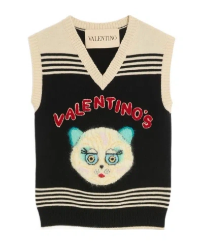 VALENTINO LE CHAT DE LA MAISON EMBROIDERED GILET