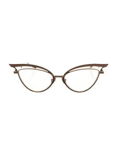 Pre-owned Valentino Garavani Cat-eye Eyeglasses In Gold