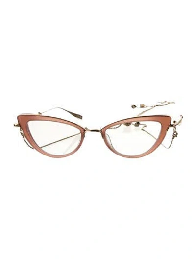 Pre-owned Valentino Garavani Cat-eye Eyeglasses In Gold