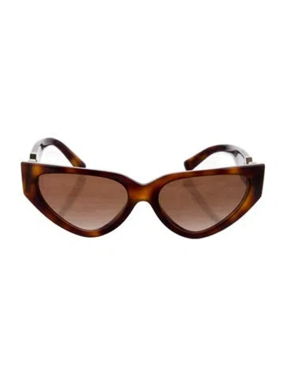 Pre-owned Valentino Cat-eye Tinted Sunglasses In Brown