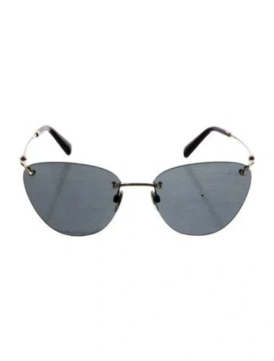 Pre-owned Valentino Cat-eye Tinted Sunglasses In Silver