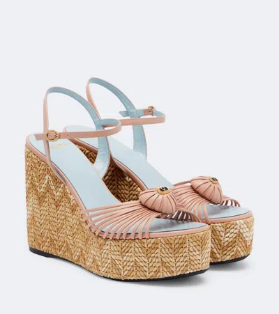 Valentino Garavani Caur Royal Leather Espadrille Wedges In Multi