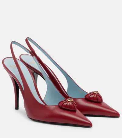 Valentino Garavani Caur Royal Leather Slingback Pumps In Red
