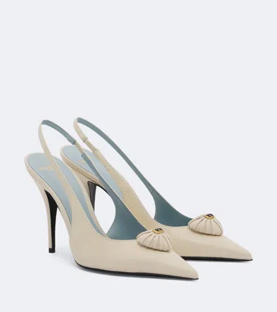 Valentino Garavani Slingback-pumps Caur Royal Aus Leder In Neutral