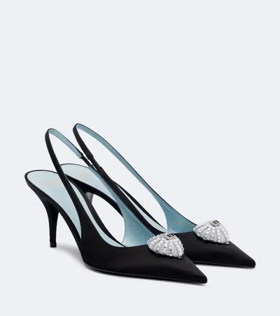 Valentino Garavani Caur Royal Velvet Slingback Pumps In Black