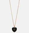 Valentino Royal Heart Metal And Enamel Chain Necklace In Black