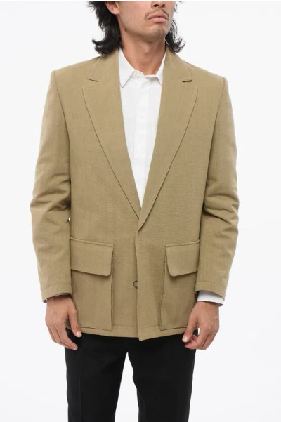 Valentino Center Vent Notch Lapel 2-button Blazer In Brown