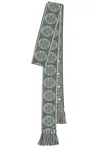 Valentino Cerchio Con Fior Scarf In Avorio  Blu  & Verde Acqua