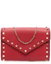 Valentino Chai Pebbled Calfskin Leather Rockstud Envelope Wallet On Chain  (authentic Pre-loved)