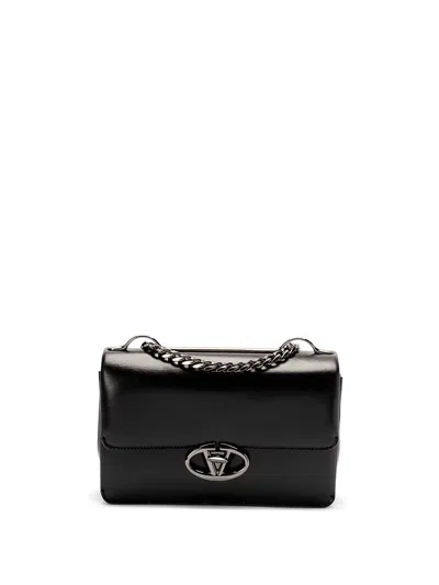 Valentino Garavani `chain 1` Small Shoulder Bag In Black  