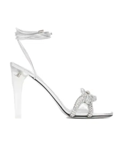 Valentino Garavani Chain 1967 105mm Sandals In White