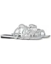 Valentino Chain 1967 Crystal-embellished Leather Sandal In Silver