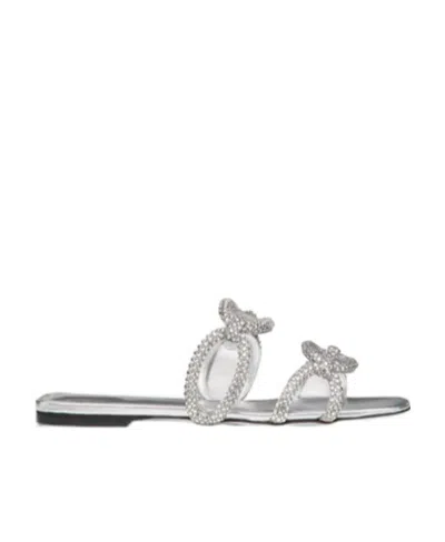 VALENTINO GARAVANI VALENTINO	CHAIN EMBELLISHED SLIP-ON SANDALS