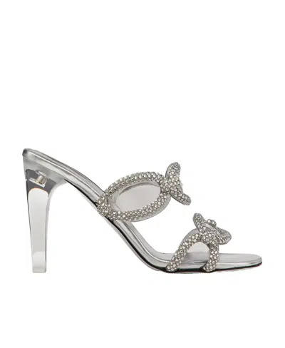 VALENTINO GARAVANI VALENTINO CHAIN 1967 EMBELLISHED SLIP-ON SANDALS