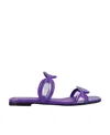 Valentino Square Toe Slip-on Sliders In Purple