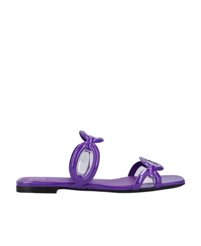 VALENTINO GARAVANI VALENTINO SQUARE TOE SLIP-ON SLIDES