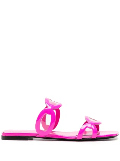 Valentino Garavani Chain 1967 Flat Slides In Rosa