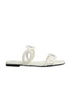 Valentino Chain 1967 Flat Slides In White