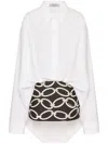 Valentino Chain 1967 Crepe Couture And Popeline Short Dress In Weiss