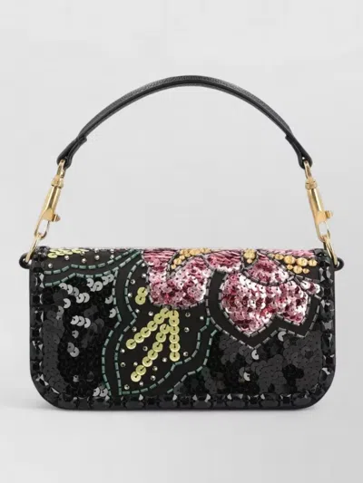 Valentino Garavani Chain Clutch Bag Floral Design Hardware In Multi